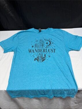 Wanderlust Turquoise Graphic Short Sleeve Tee